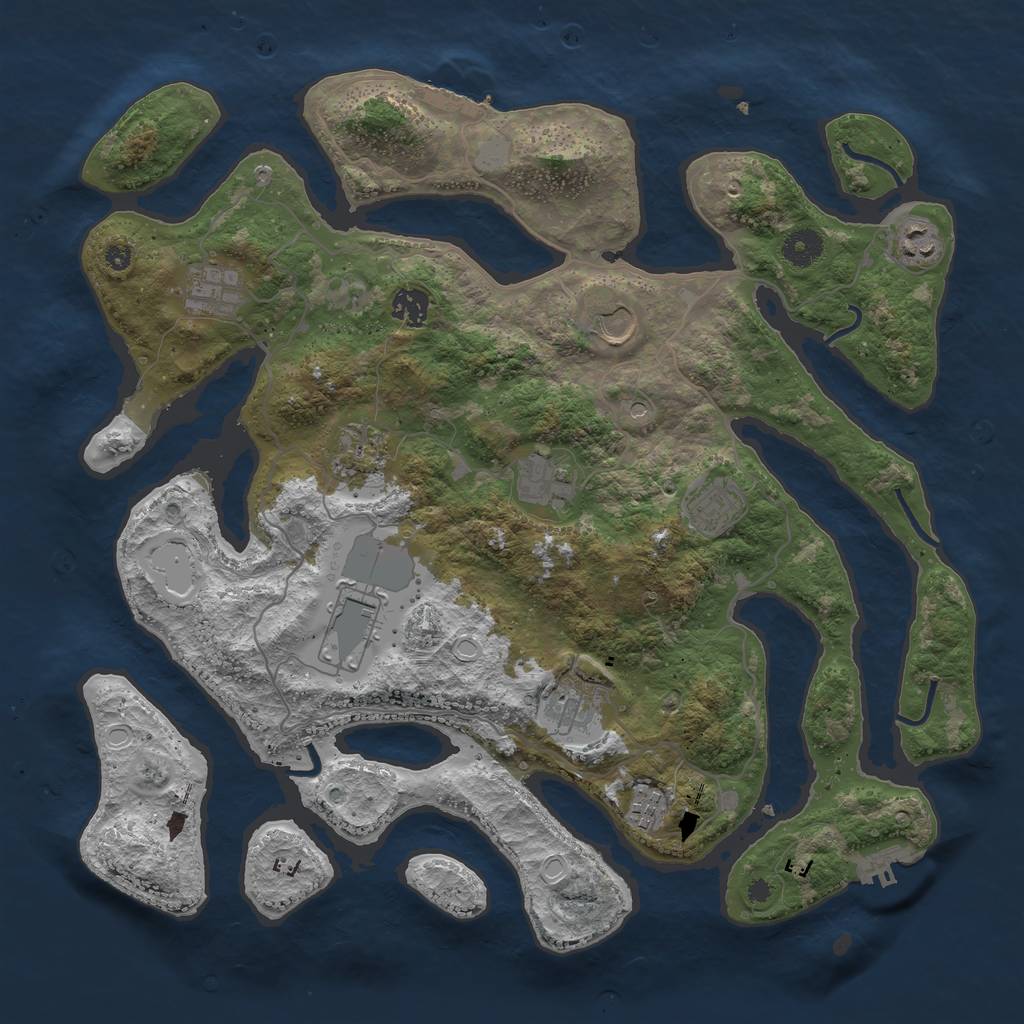 Rust Map: Procedural Map, Size: 4000, Seed: 556630, 18 Monuments