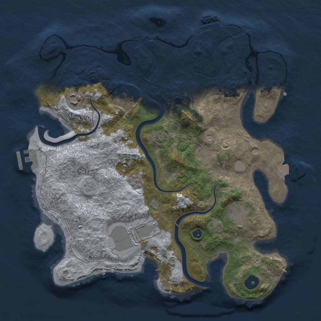 Rust Map: Procedural Map, Size: 3500, Seed: 1954343974, 11 Monuments