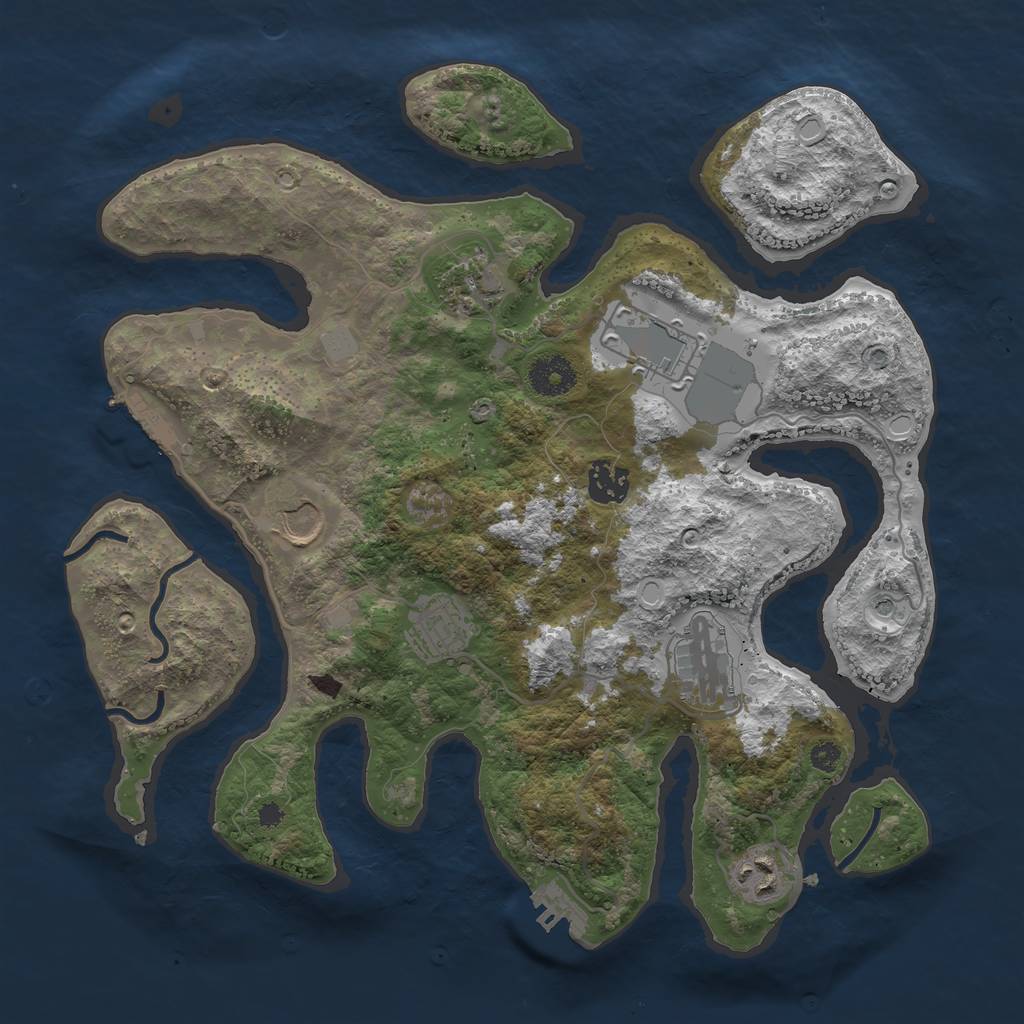 Rust Map: Procedural Map, Size: 3500, Seed: 79460251, 15 Monuments