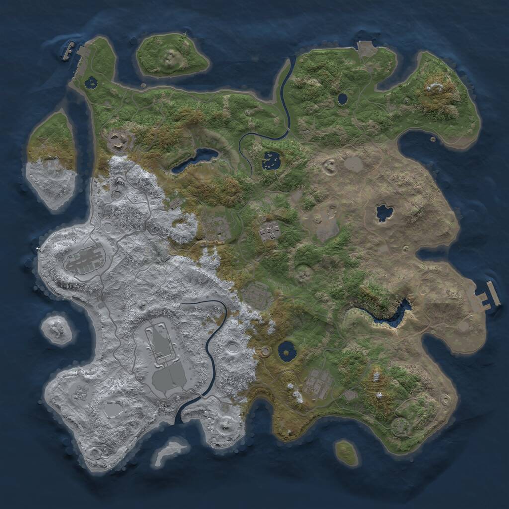 Rust Map: Procedural Map, Size: 4000, Seed: 385915419, 15 Monuments