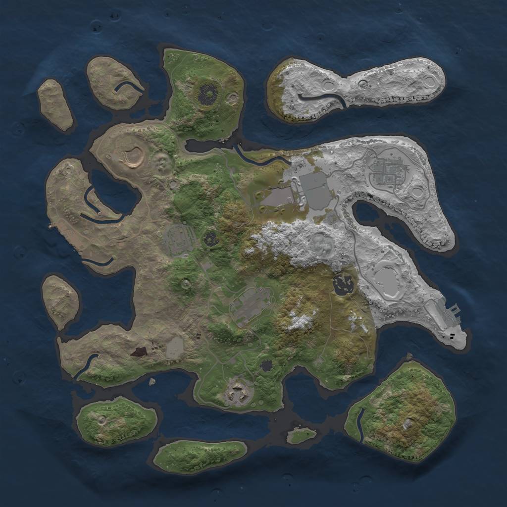 Rust Map: Procedural Map, Size: 3550, Seed: 94941, 14 Monuments