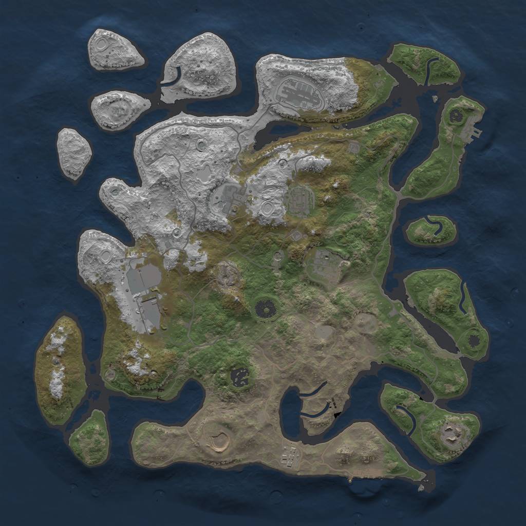 Rust Map: Procedural Map, Size: 4000, Seed: 962935, 17 Monuments