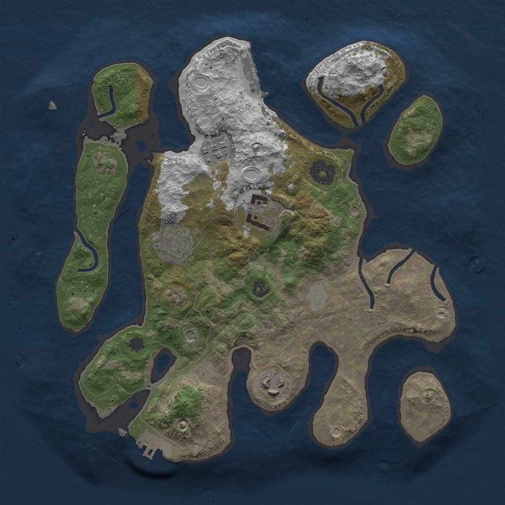 Rust Map: Procedural Map, Size: 3000, Seed: 122944102, 12 Monuments