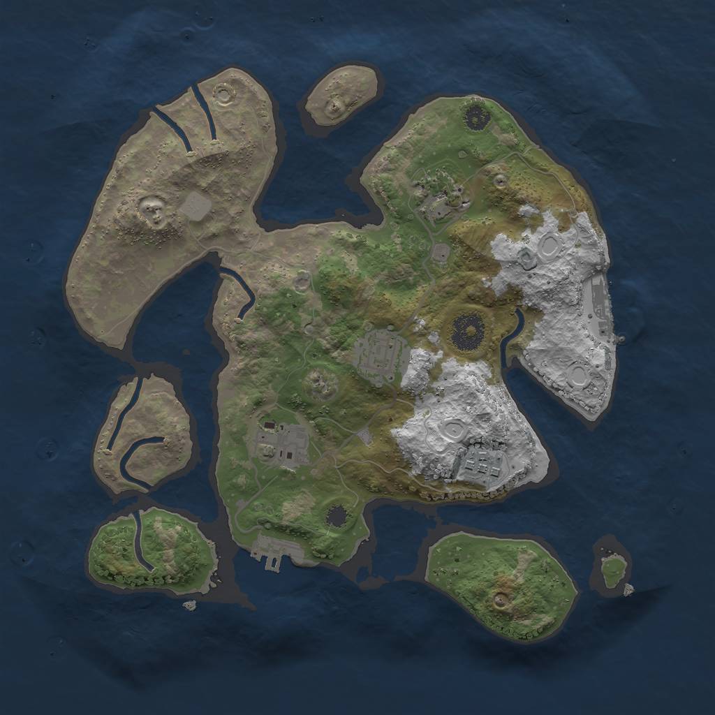 Rust Map: Procedural Map, Size: 3000, Seed: 1042572264, 11 Monuments