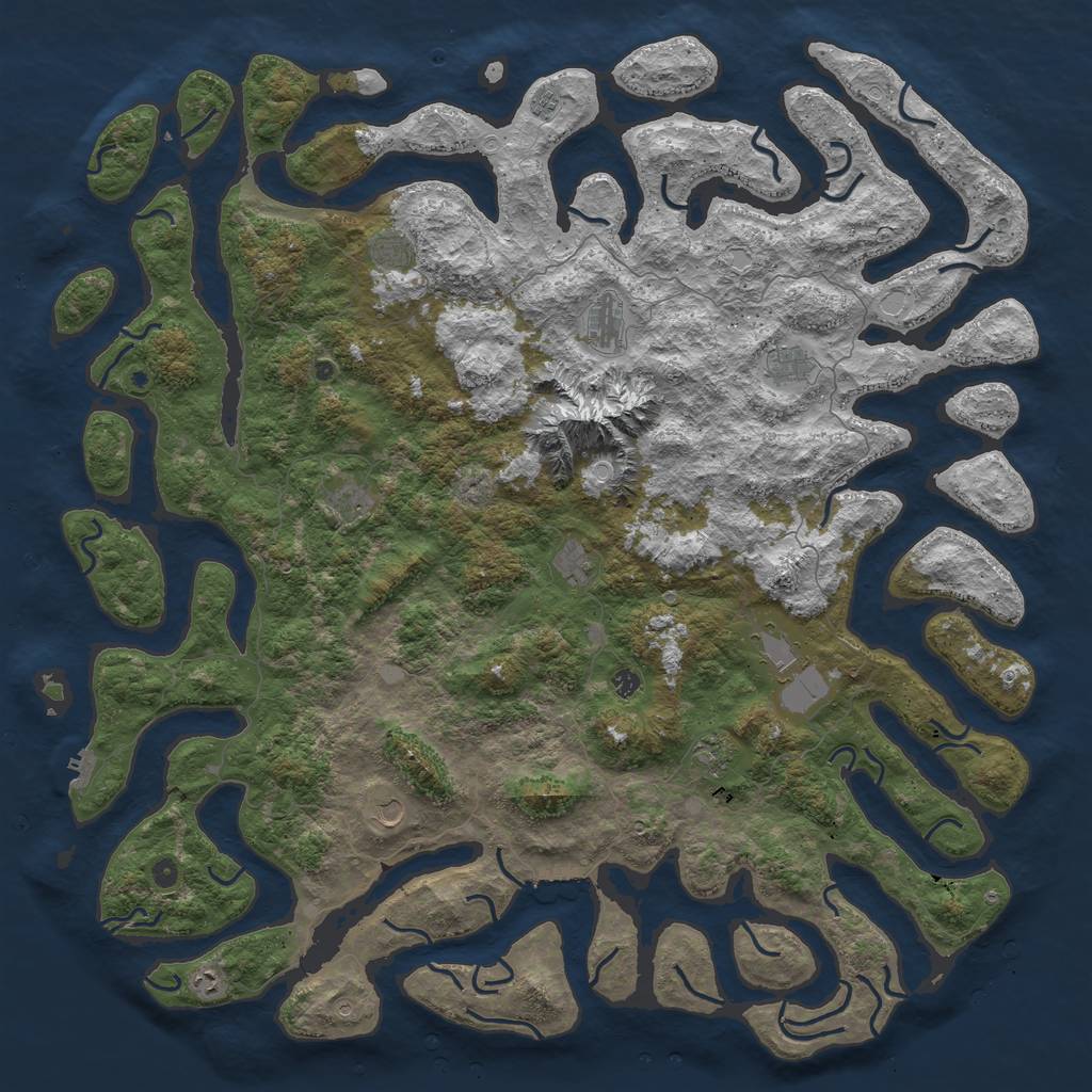 Rust Map: Procedural Map, Size: 6000, Seed: 118470794, 19 Monuments