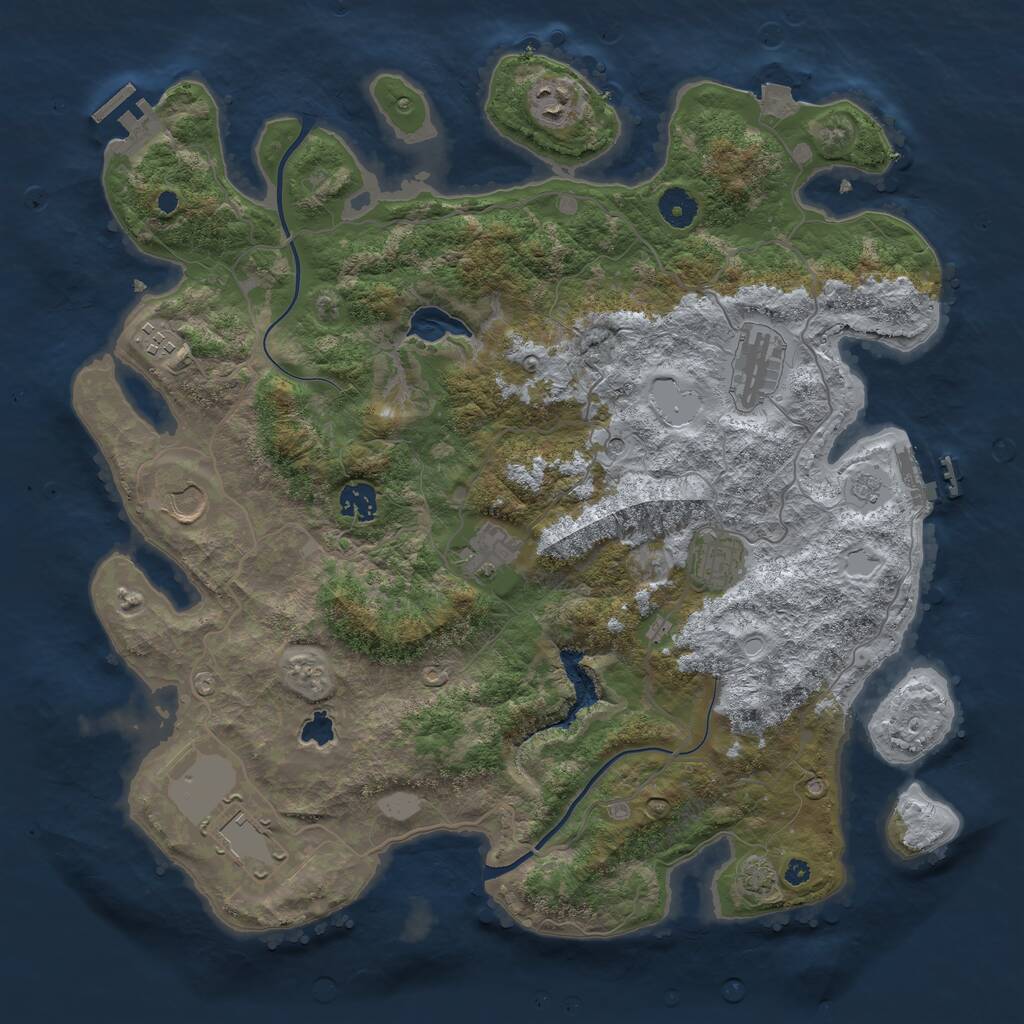 Rust Map: Procedural Map, Size: 4000, Seed: 356177, 14 Monuments