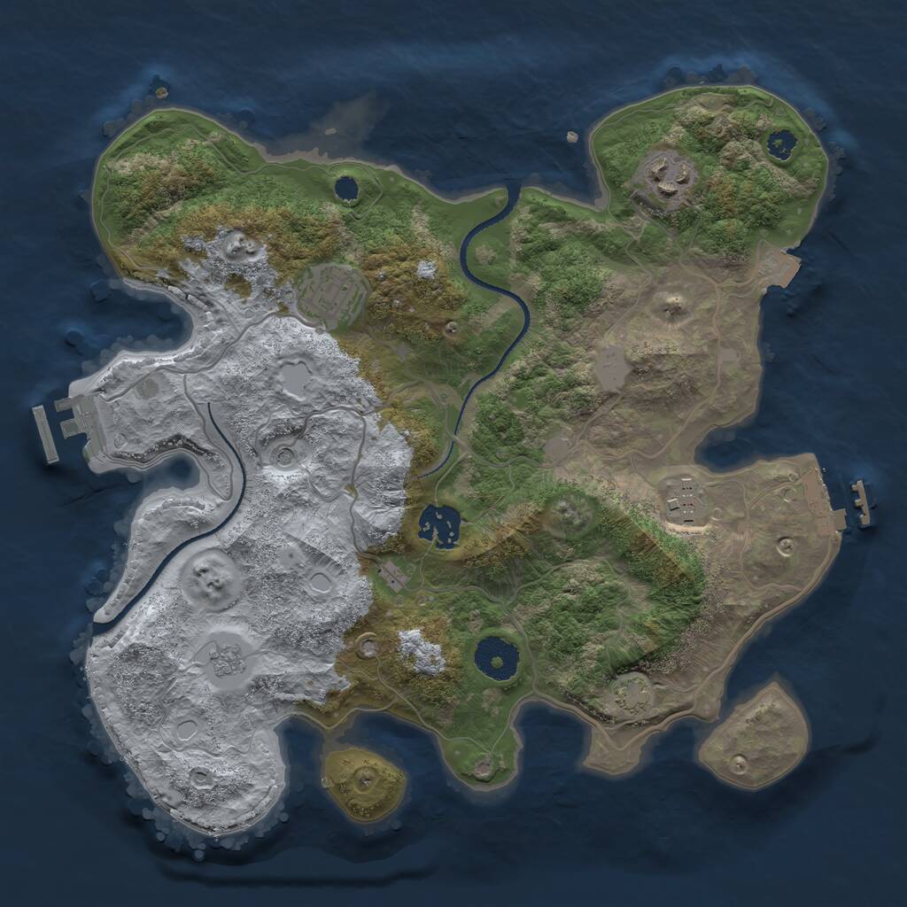 Rust Map: Procedural Map, Size: 3129, Seed: 3219, 10 Monuments
