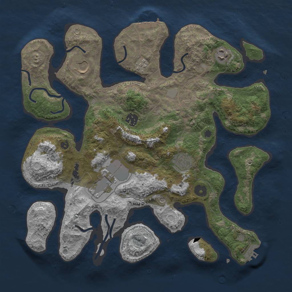 Rust Map: Procedural Map, Size: 3550, Seed: 507242, 14 Monuments