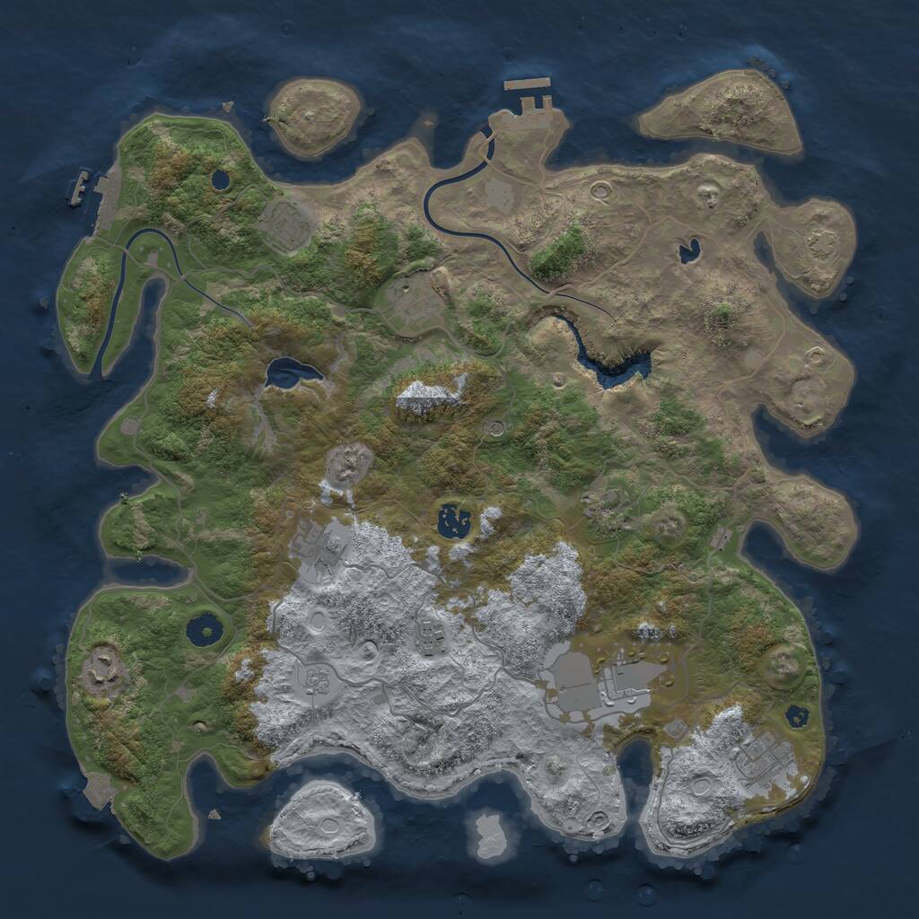 Rust Map: Procedural Map, Size: 4000, Seed: 566492, 15 Monuments