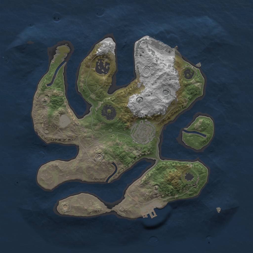 Rust Map: Procedural Map, Size: 2500, Seed: 707844720, 10 Monuments