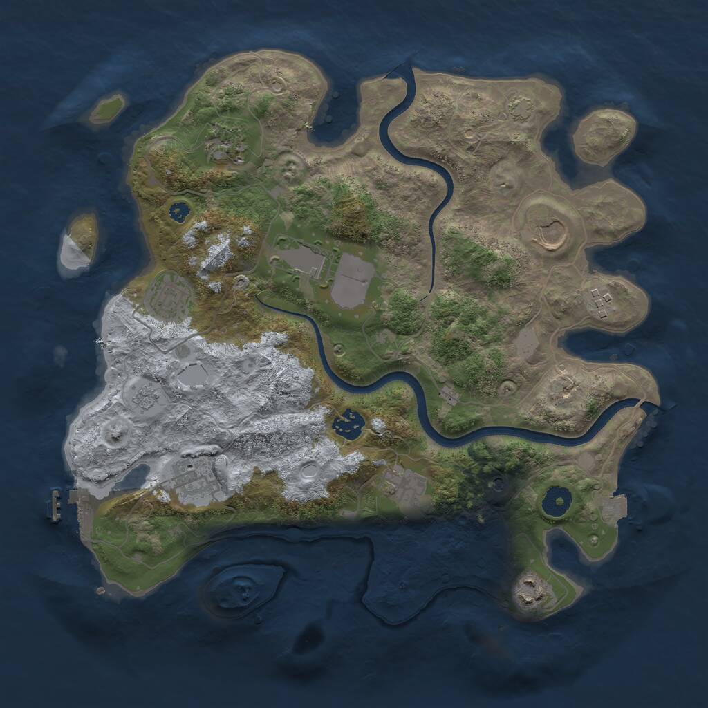 Rust Map: Procedural Map, Size: 3550, Seed: 537655, 14 Monuments