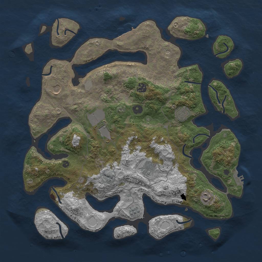Rust Map: Procedural Map, Size: 4000, Seed: 656684, 15 Monuments