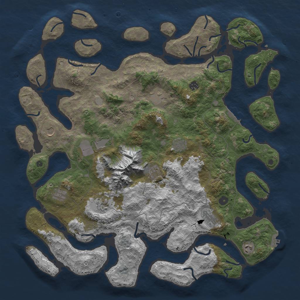 Rust Map: Procedural Map, Size: 5000, Seed: 75315984, 19 Monuments