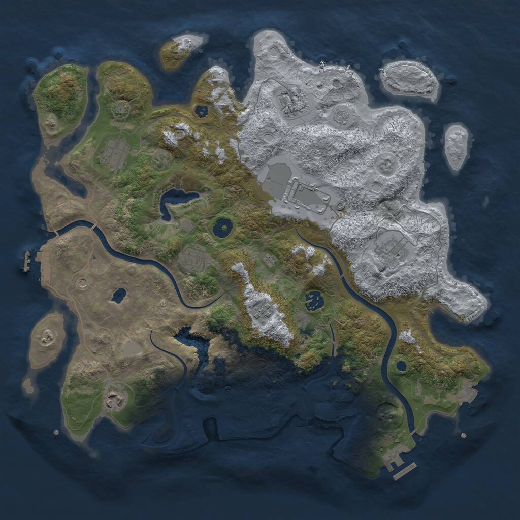 Rust Map: Procedural Map, Size: 4000, Seed: 709295, 14 Monuments