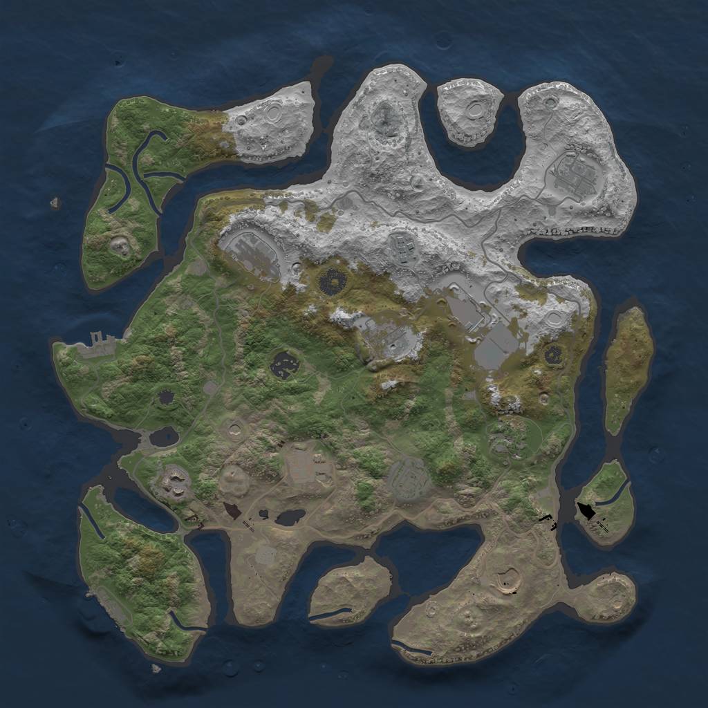 Rust Map: Procedural Map, Size: 4000, Seed: 603208399, 19 Monuments