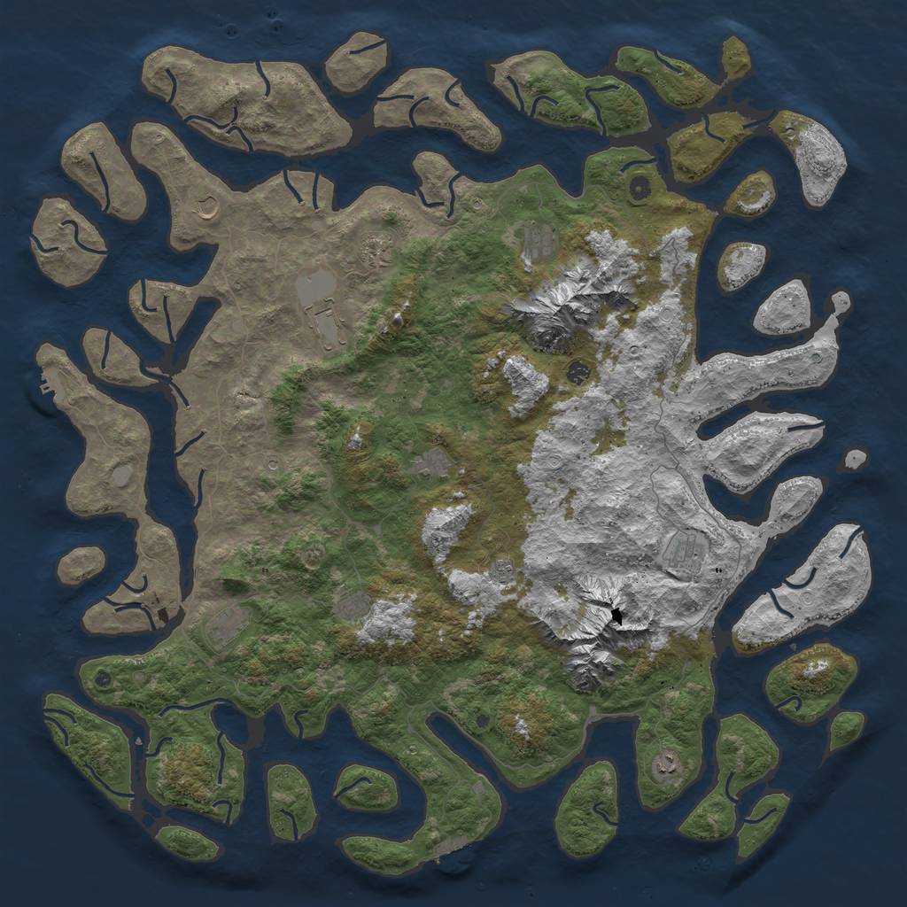 Rust Map: Procedural Map, Size: 6000, Seed: 753357, 19 Monuments