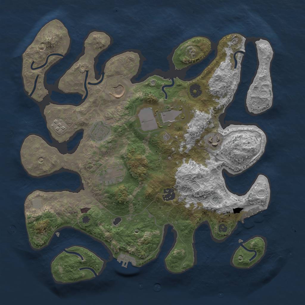 Rust Map: Procedural Map, Size: 3500, Seed: 2021586778, 15 Monuments
