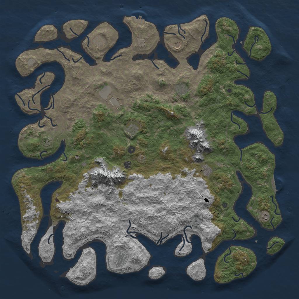 Rust Map: Procedural Map, Size: 6000, Seed: 25098862, 19 Monuments