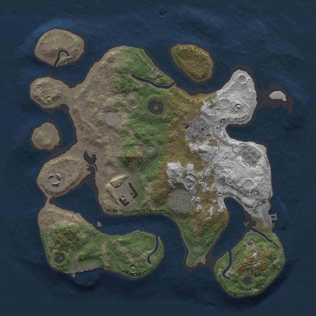 Rust Map: Procedural Map, Size: 3000, Seed: 12527122, 13 Monuments