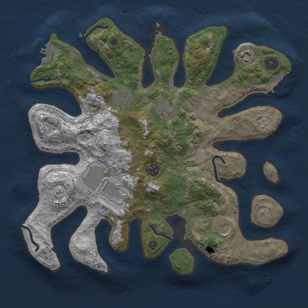 Rust Map: Procedural Map, Size: 3550, Seed: 363895, 15 Monuments