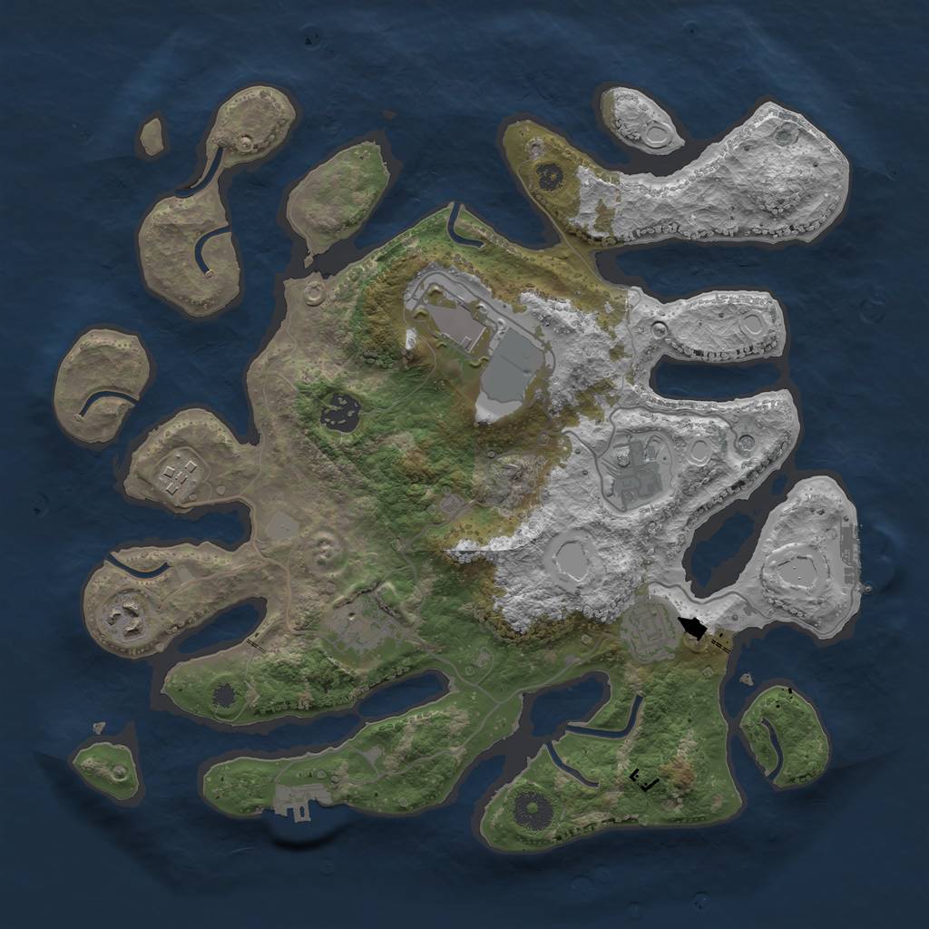 Rust Map: Procedural Map, Size: 3550, Seed: 320211, 15 Monuments