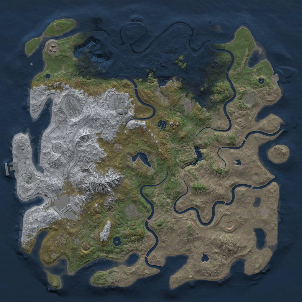 Rust Map: Procedural Map, Size: 5000, Seed: 95209736, 17 Monuments