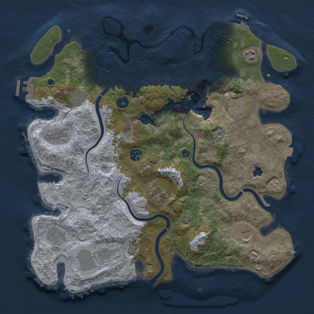 Rust Map: Procedural Map, Size: 4000, Seed: 309986, 16 Monuments