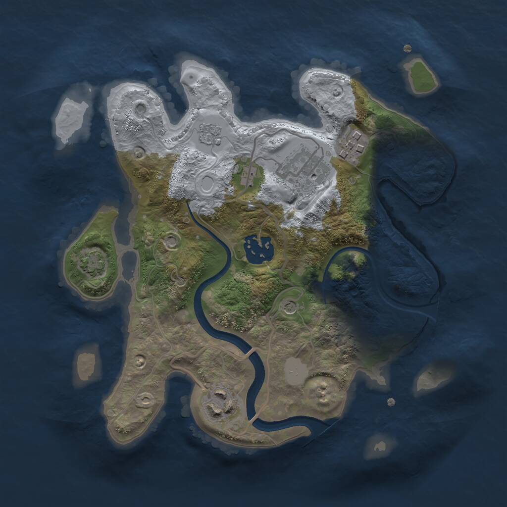 Rust Map: Procedural Map, Size: 2500, Seed: 122261176, 8 Monuments