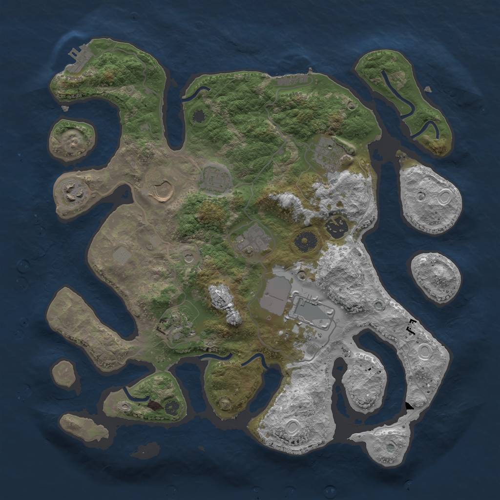 Rust Map: Procedural Map, Size: 3550, Seed: 899050, 16 Monuments
