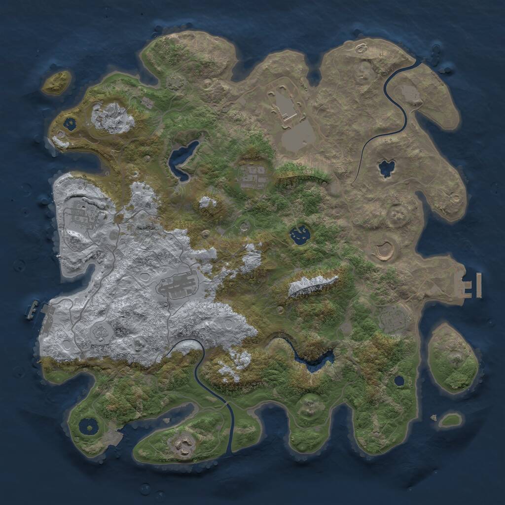 Rust Map: Procedural Map, Size: 4000, Seed: 994665, 15 Monuments