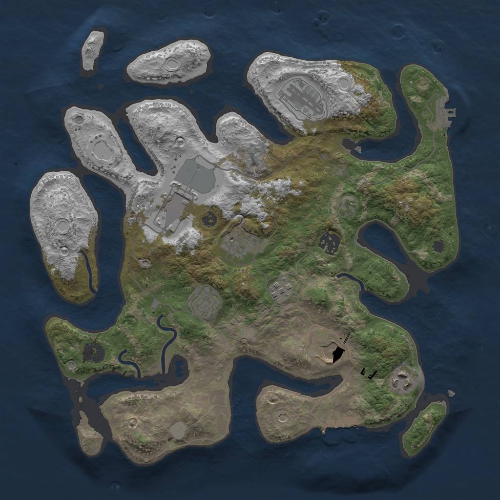 Rust Map: Procedural Map, Size: 3500, Seed: 4675272, 16 Monuments
