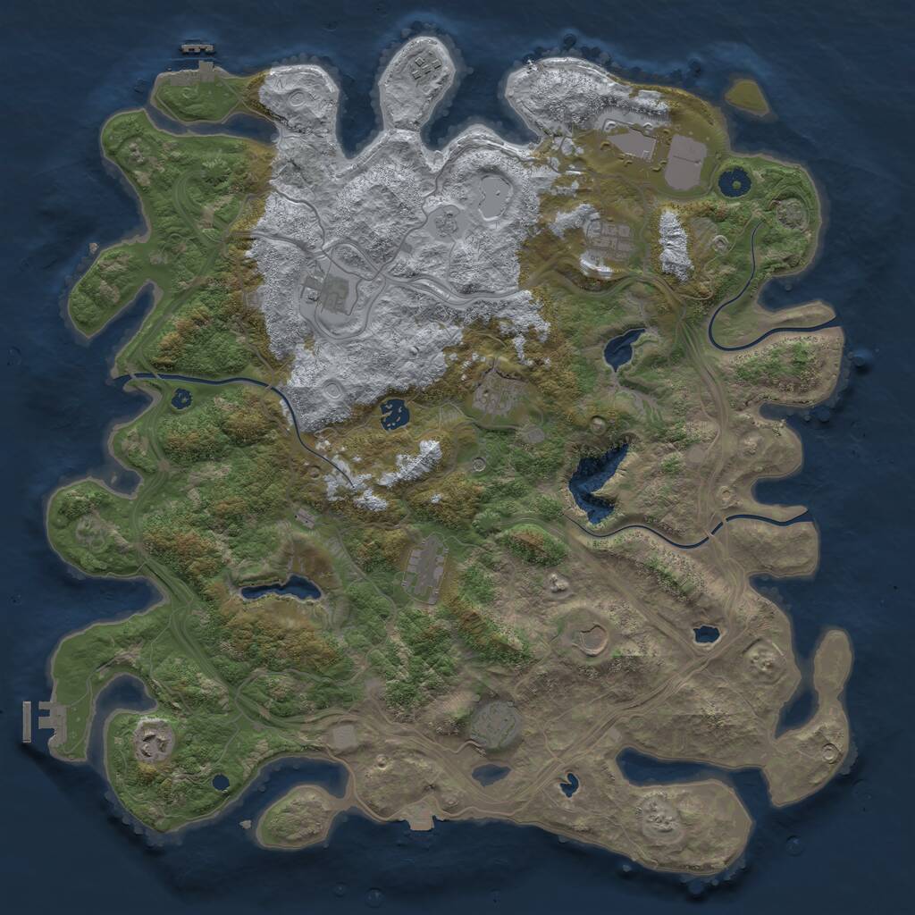 Rust Map: Procedural Map, Size: 4500, Seed: 192115118, 16 Monuments