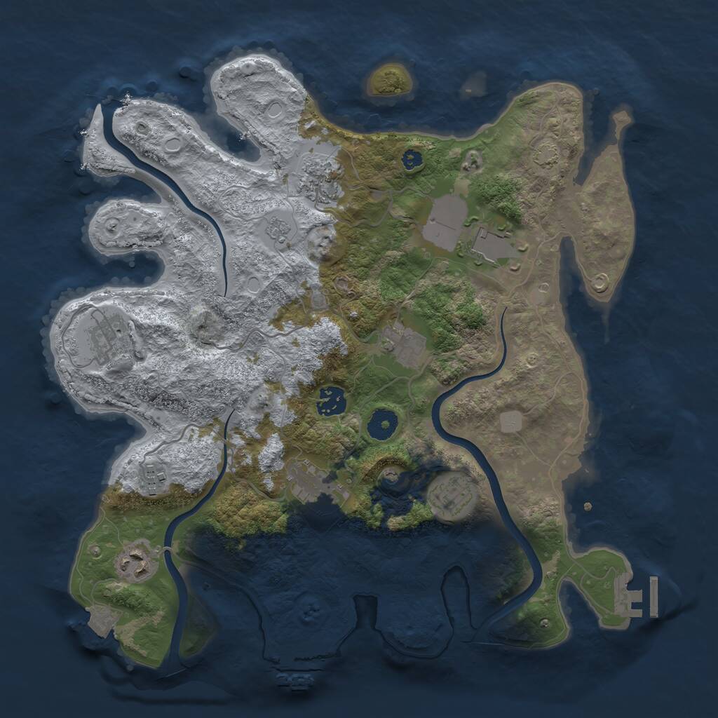 Rust Map: Procedural Map, Size: 3550, Seed: 862141, 15 Monuments