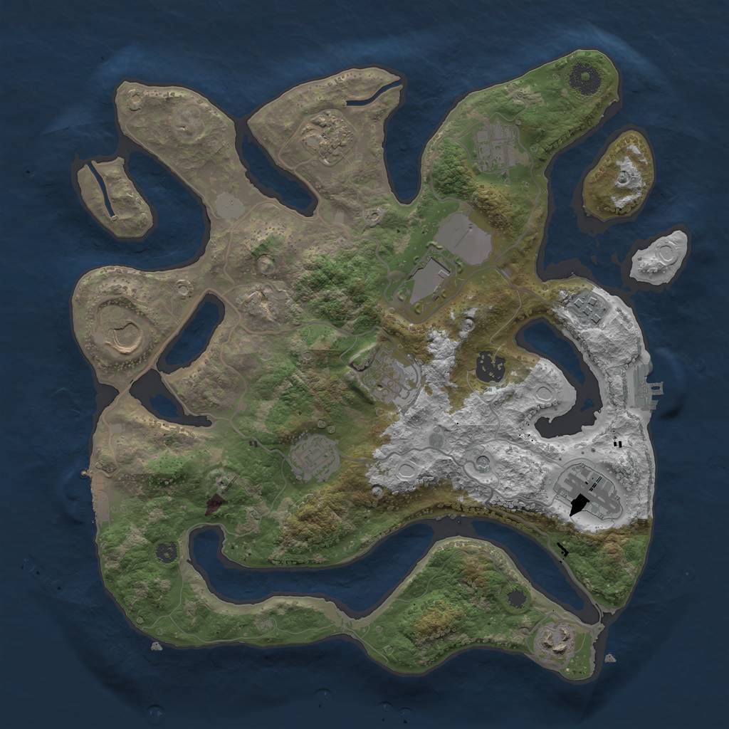 Rust Map: Procedural Map, Size: 3500, Seed: 1611378448, 18 Monuments
