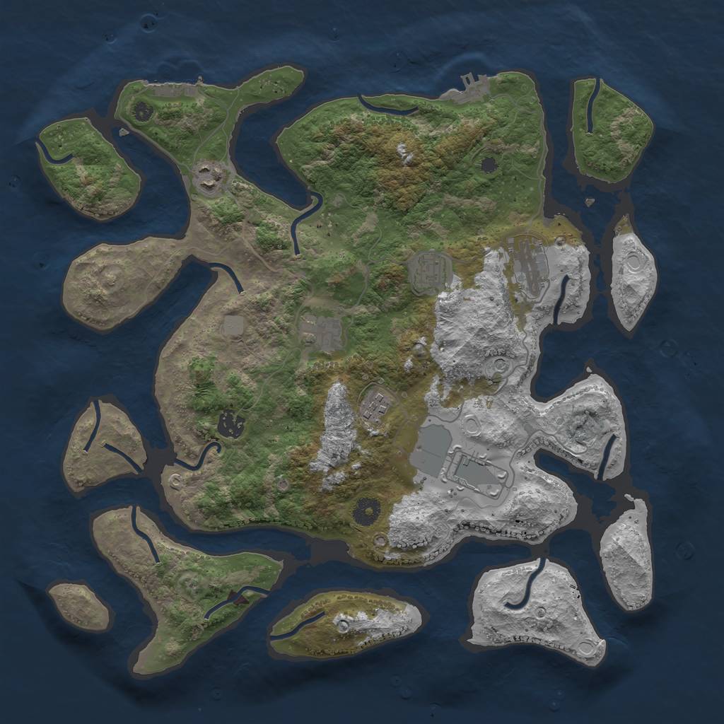 Rust Map: Procedural Map, Size: 3875, Seed: 1414, 15 Monuments