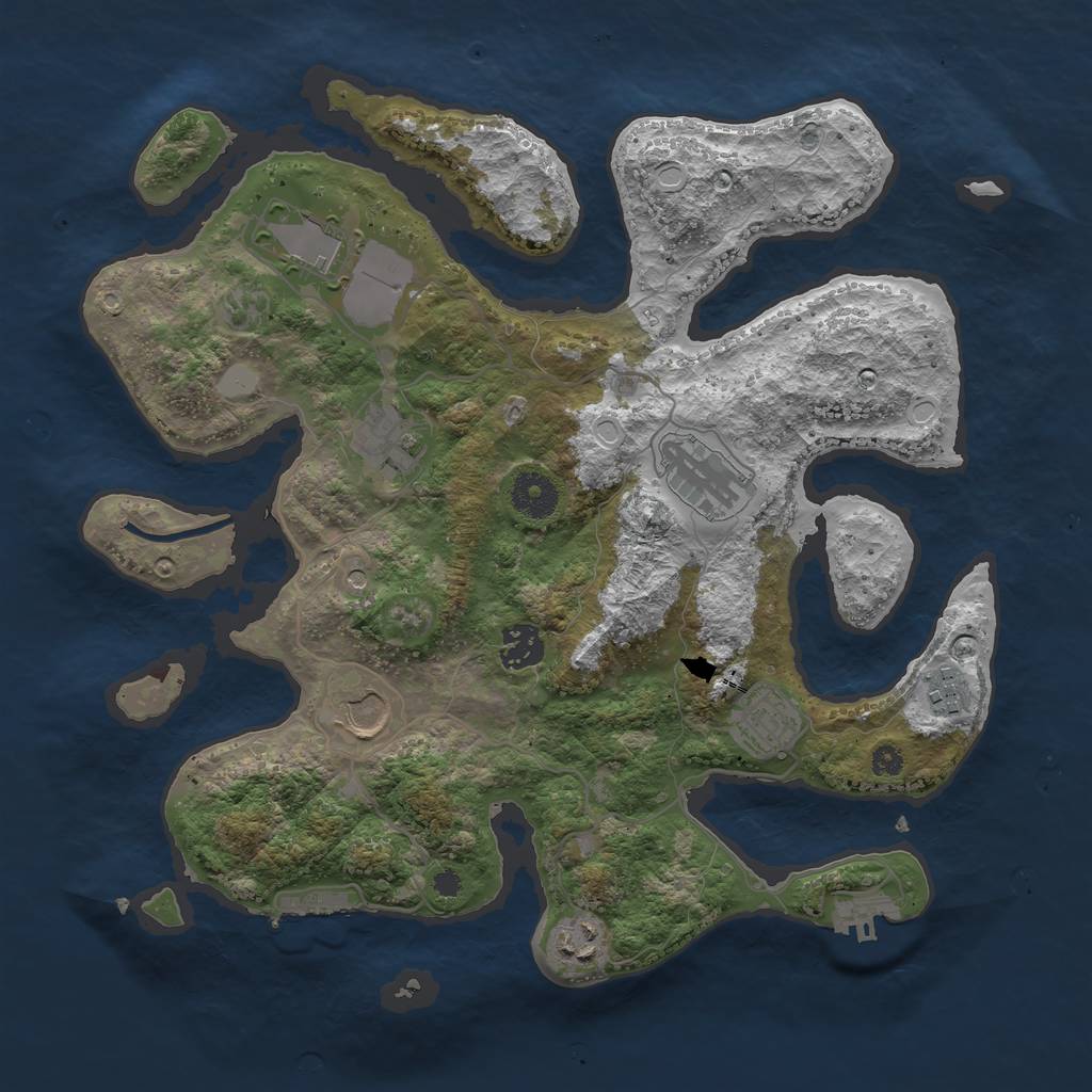 Rust Map: Procedural Map, Size: 3550, Seed: 894513, 16 Monuments
