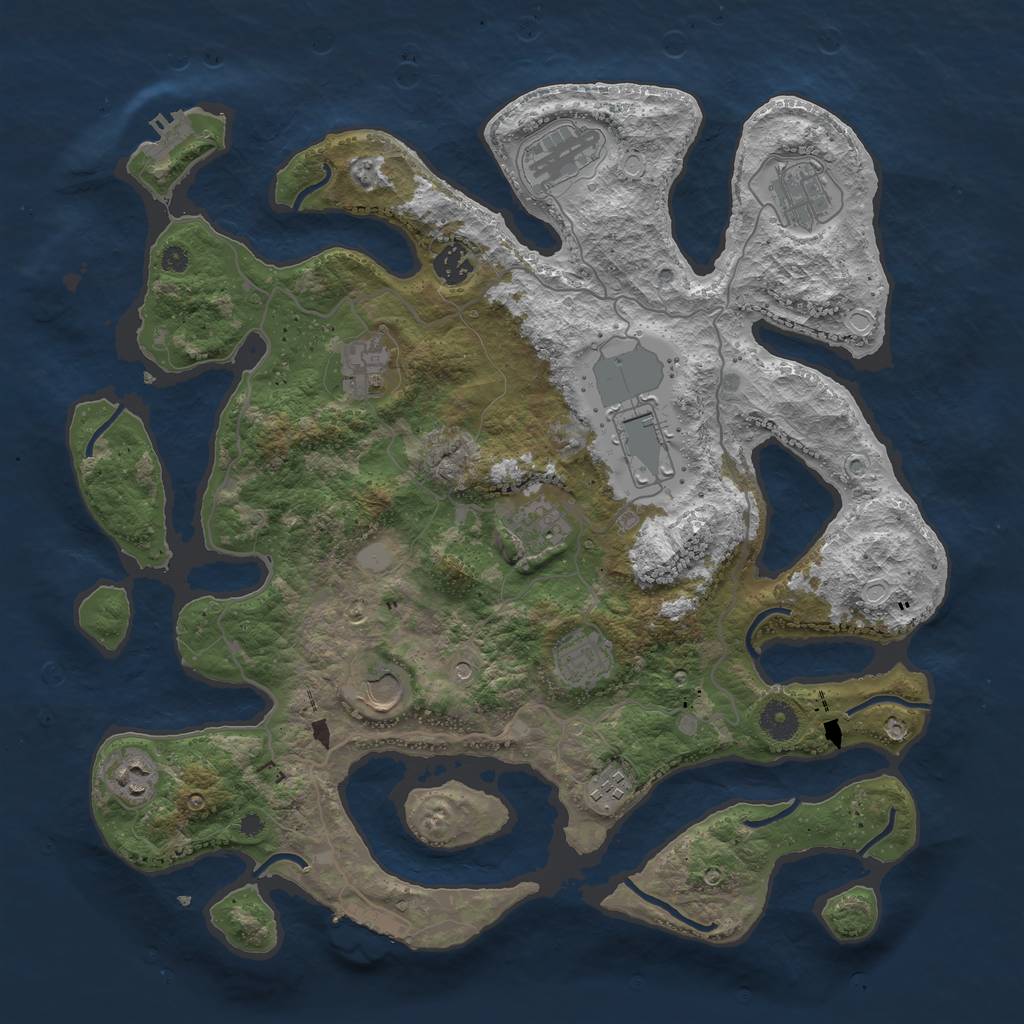 Rust Map: Procedural Map, Size: 4000, Seed: 270211, 18 Monuments