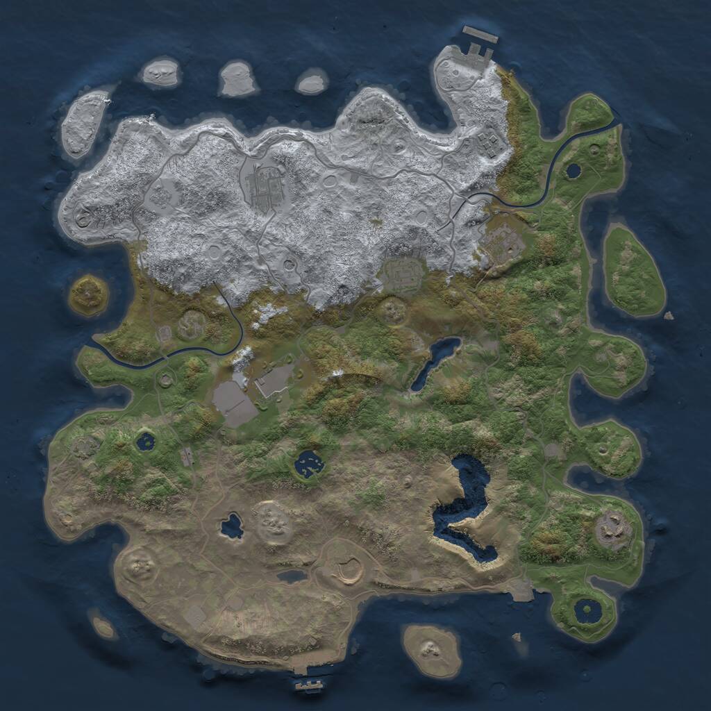 Rust Map: Procedural Map, Size: 4000, Seed: 94806, 14 Monuments