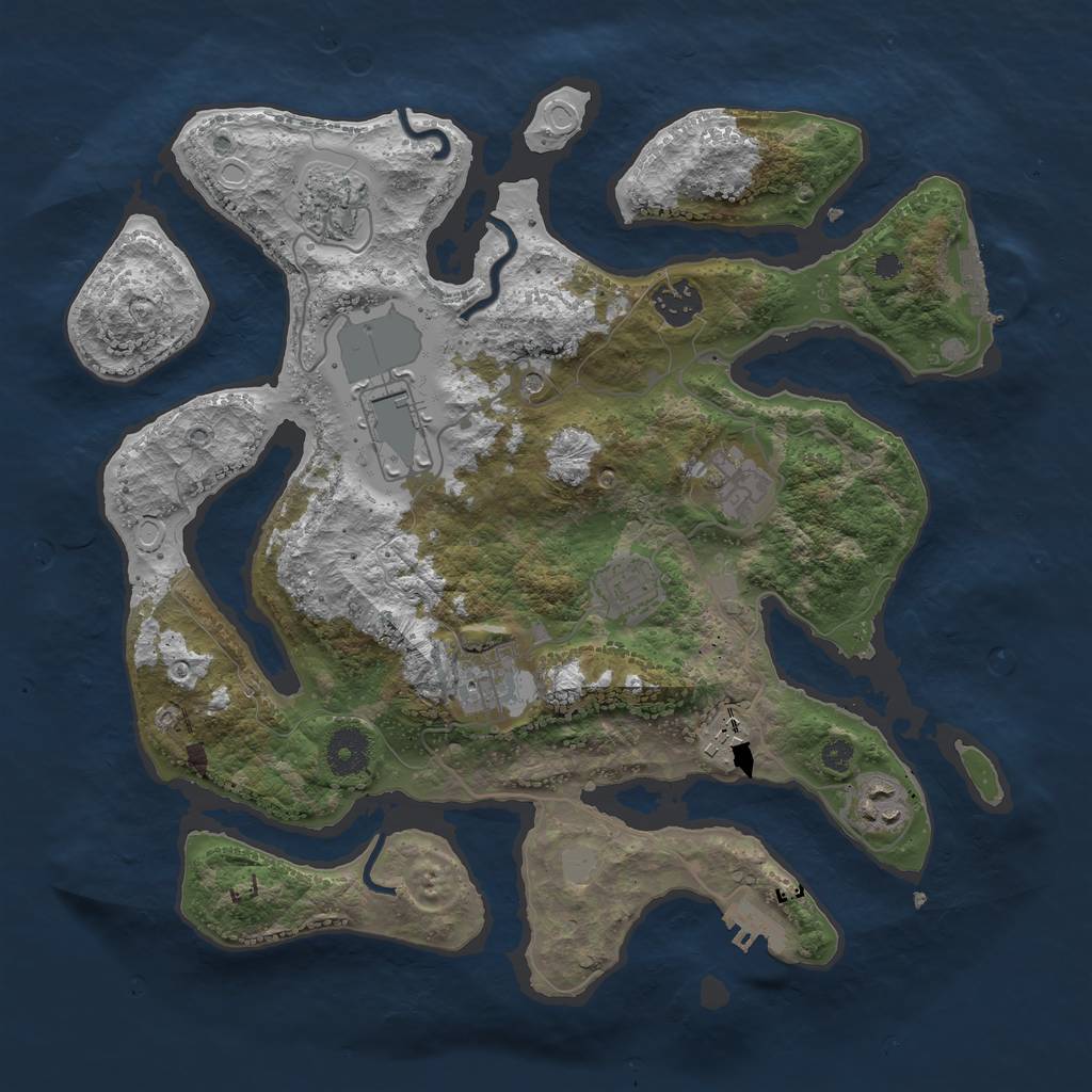 Rust Map: Procedural Map, Size: 3550, Seed: 255673, 16 Monuments