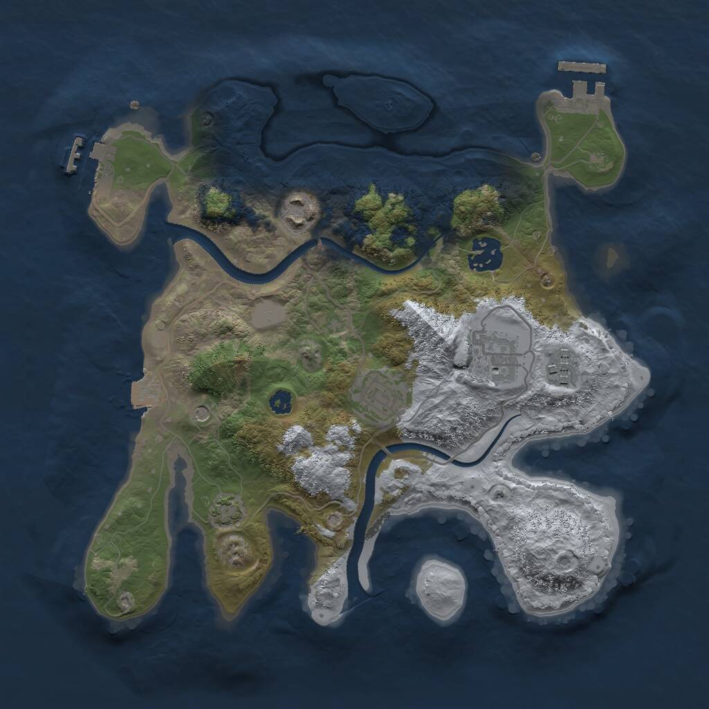 Rust Map: Procedural Map, Size: 3000, Seed: 12000, 10 Monuments