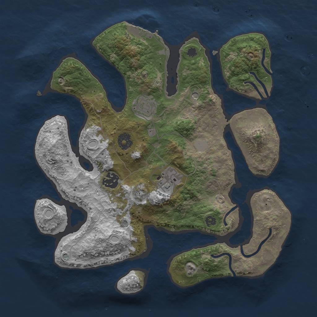 Rust Map: Procedural Map, Size: 3000, Seed: 1333225353, 10 Monuments