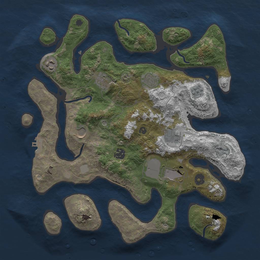 Rust Map: Procedural Map, Size: 3550, Seed: 268480, 15 Monuments