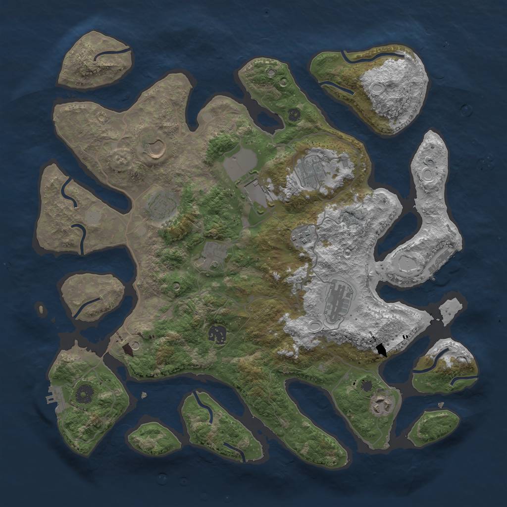 Rust Map: Procedural Map, Size: 4000, Seed: 861996, 17 Monuments