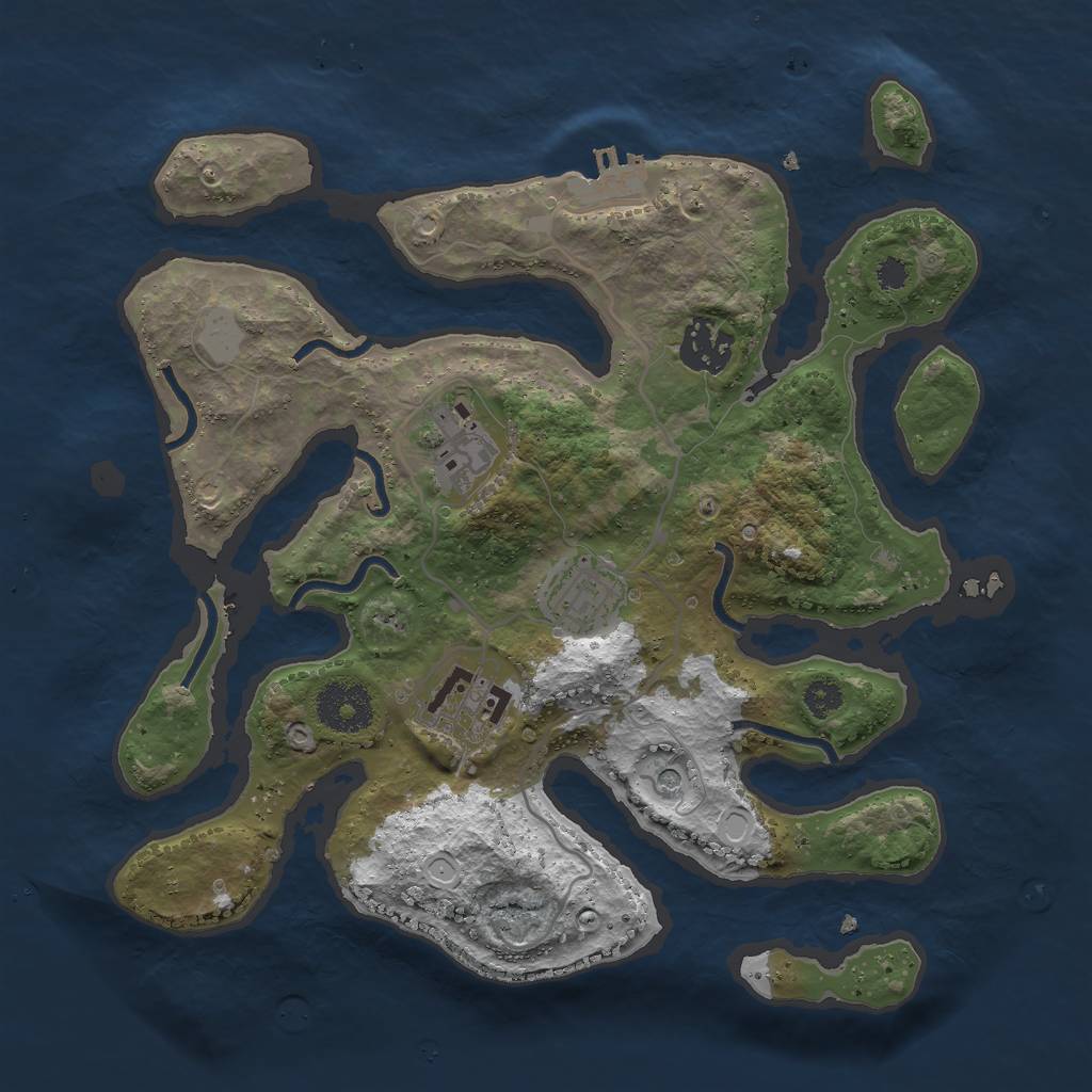 Rust Map: Procedural Map, Size: 3000, Seed: 189702, 11 Monuments