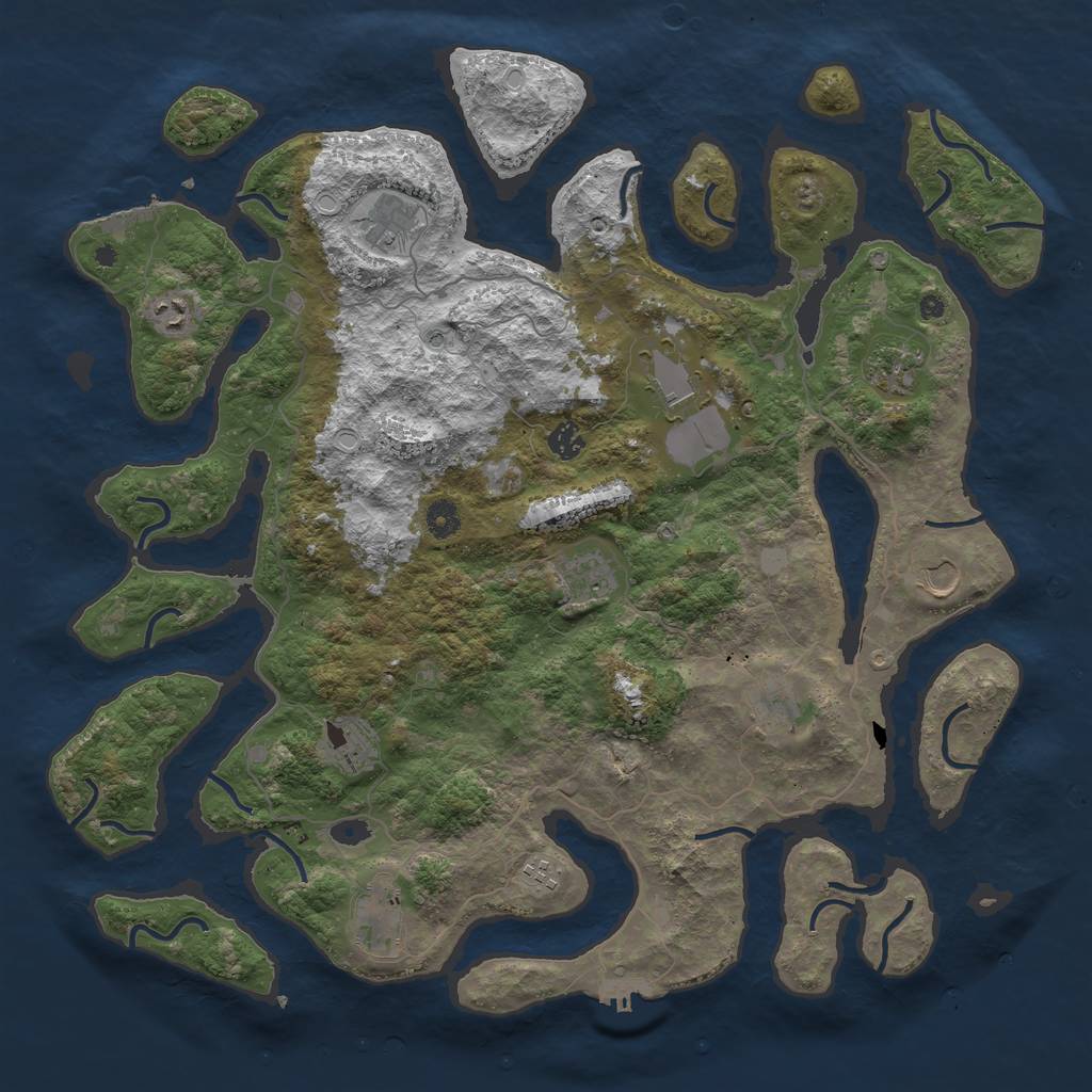 Rust Map: Procedural Map, Size: 4500, Seed: 942845896, 19 Monuments