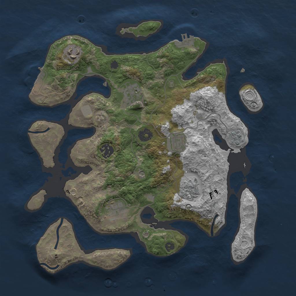 Rust Map: Procedural Map, Size: 3250, Seed: 4720795, 15 Monuments