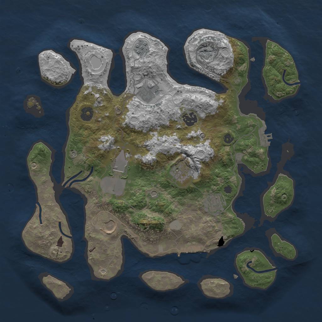 Rust Map: Procedural Map, Size: 3500, Seed: 32380, 15 Monuments
