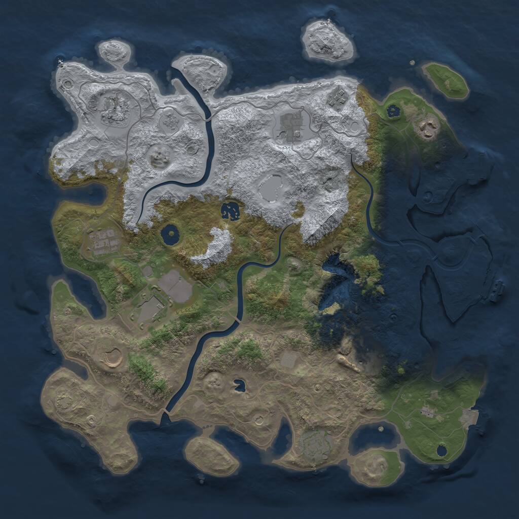 Rust Map: Procedural Map, Size: 4000, Seed: 419571, 16 Monuments