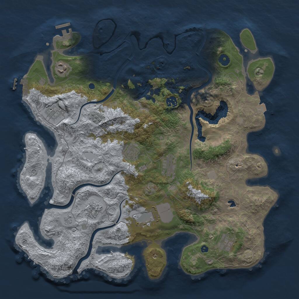Rust Map: Procedural Map, Size: 4000, Seed: 927595, 15 Monuments