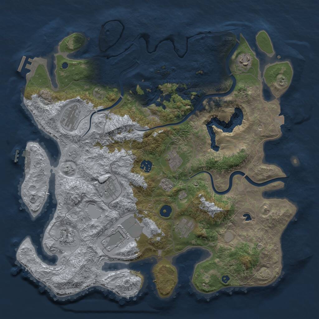 Rust Map: Procedural Map, Size: 4000, Seed: 927595, 15 Monuments